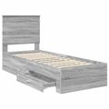 vidaXL Rám postele Sivý Sonoma a striebro 70 x 190 cm Kompozitné drevo