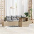 vidaXL Sada pohoviek 5 ks Beige a svetlo šedá polyratan