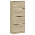 vidaXL Botník so 4 výklopnými zásuvkami dub sonoma 80x34x187,5 cm