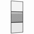 vidaXL Sklenené dvere 90 x 2 x 205 cm Hliník Čierna