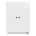 vidaXL Servírovacia skriňa Biela s vysokým leskom 66 x 34,5 x 90 cm