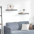 vidaXL Plávajúce nástenné police 2 ks, lesklé sivé 50x23,5x3,8 cm, MDF