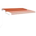 vidaXL Automatická zaťahovacia markíza 450x300 cm oranžová a hnedá