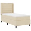 vidaXL Posteľ s pružinovým rámom s matracmi Krémová 200 x 100 cm látka