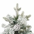 vidaXL Osvetlený vianočný stromček, zasnežený, šišky 150 cm, PVC a PE