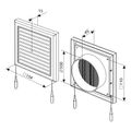 Mriežka VENTS MV 100 VRs 154x154mm s reguláciou a nástavcom