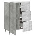 vidaXL Servírovacia skriňa Betónovo sivá 66 x 34,5 x 91,5 cm