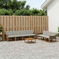 vidaXL Záhradná súprava gaučov s vankúšom 8 pcs Prírodná a svetlosivá