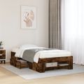 vidaXL Posteľný rám bez matraca dymový dub 75x190 cm kompozitné drevo