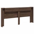 vidaXL Skrinka na čelo postele s LED hnedý dub 220x16,5x103,5 cm
