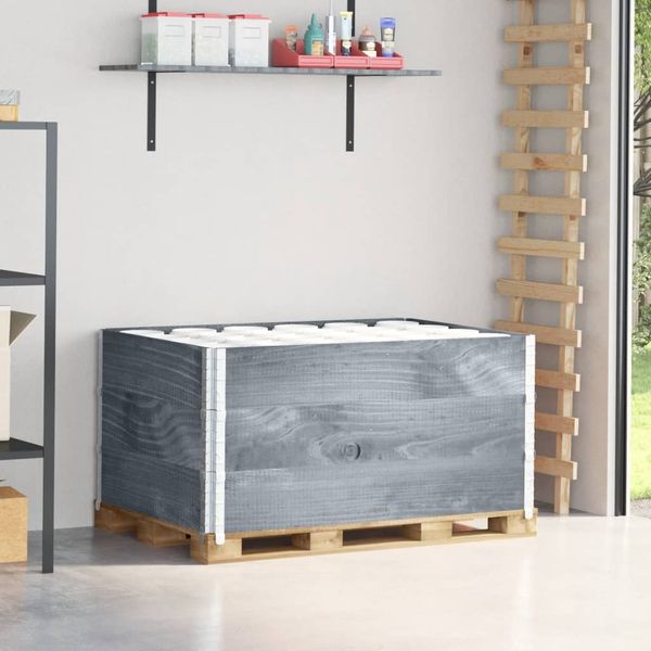 vidaXL Paletové ohrádky 3 ks sivé 120x80 cm borovicový masív
