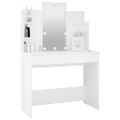 vidaXL Toaletný stolík so LED biely 96x40x142 cm