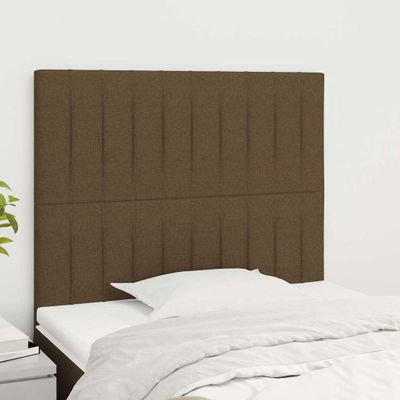 vidaXL Čelo postele tmavohnedé 100x5x118/128 cm látkové