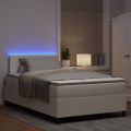 vidaXL LED box s pružinami Krémová a biela 120 x 190 cm