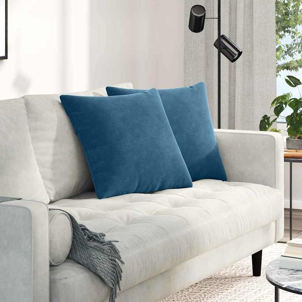 vidaXL Vankúše na pohovku 2 pcs Modrá 50 x 50 cm Kordúrová tkanina