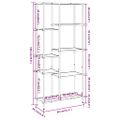 vidaXL Knižnica 80x30x180 cm oceľ a sprac. drevo