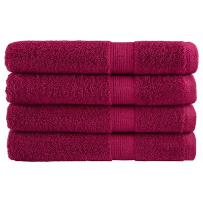 vidaXL Prémiové uteráky do sauny SOLUND 4ks bordové 80x200 cm 600 g/m2