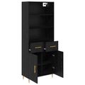 vidaXL Highboard Čierny dub 69,5 x 34 x 180 cm Kompozitné drevo