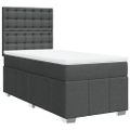 vidaXL Posteľný rám boxsping s matracom tmavosivý 80x200 cm látka
