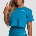 Dámske tričko Cropped Limitless Aquamarine - GymBeam, veľkosť XS, veľkosť oblečenia XS