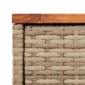 vidaXL Záhr. príručný stôl drevená doska béžová 58x27,5x55cm polyratan