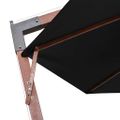 vidaXL Závesný záhradný slnečník+ tyč, čierny 3,5x2,9 m, jedľový masív