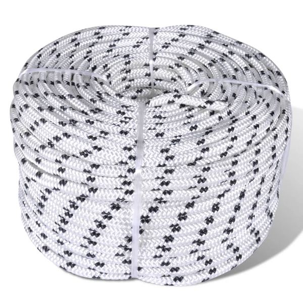 vidaXL Spletané lodné lano, polyester 12 mm x 50 m