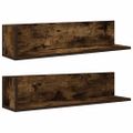 vidaXL Nástenné police 2 ks dymový dub 75x16,5x16,5cm kompozitné drevo