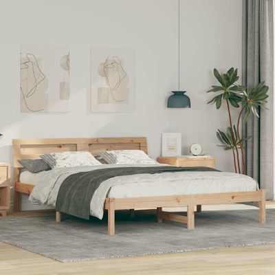 vidaXL Rám postele Hnedá 140 x 200 cm Masívne borovicové drevo