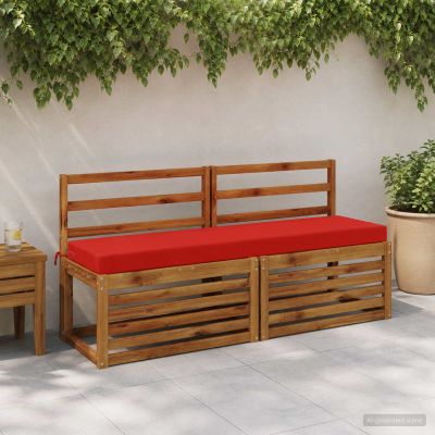 vidaXL Vankúš na lavičku SOEST 100% polyester Červená 140 x 40 x 8 cm