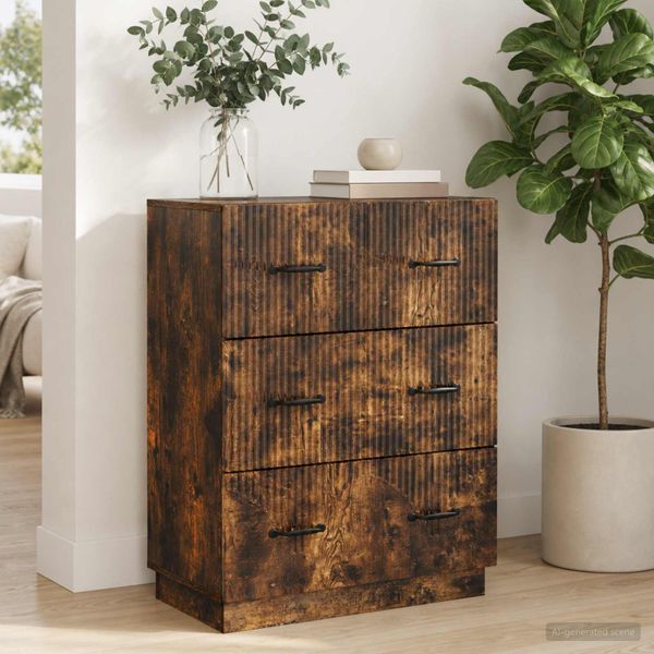 vidaXL Zásuvkový kabinet Dymový dub 66 x 34,5 x 87 cm Kompozitné drevo