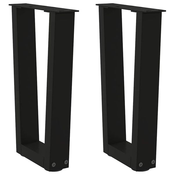 vidaXL Nohy konferenčného stolíka v tvare V, 2 ks, čierne, 28 x (42-43,3) cm, oceľové