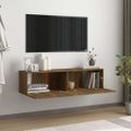 vidaXL Nástenná TV skrinka údený dub 120x30x30 cm spracované drevo