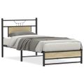 vidaXL Posteľný rám bez matraca dub sonoma 75x190 cm kompozitné drevo