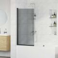 vidaXL Sprchová clona do kúpeľne Čierna 68 x 130 cm Tvrdené sklo
