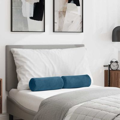 vidaXL Podložkové vankúše 2 pcs Modrá Ø 15 x 40 cm Kordúrová tkanina