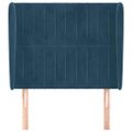 vidaXL Čelo postele so záhybmi tmavomodrá 103x23x118/128 cm zamat