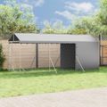 vidaXL Vonkajší koterec pre psov so strechou strieborný 2x6x2,5 m oceľ