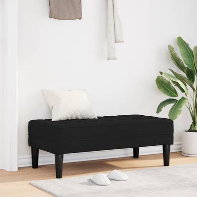 vidaXL lavička s vankúšom Čierna 113 x 57 x 39 cm Zamat