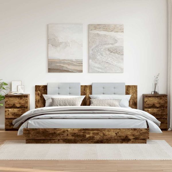 vidaXL Nočné stolíky 2 ks údený dub 40x35x62,5 cm spracované drevo