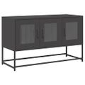 TV skrinka vidaXL Čierna 100,5x39x60,5 cm Oceľ valcovaná za studena
