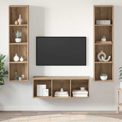 vidaXL Zostava TV skriniek 3 pcs Remeselný dub Kompozitné drevo