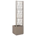 vidaXL Záhradný kvetináč s trellis Svetlohnedá 36 x 36 x 140 cm PP