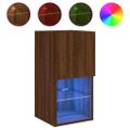 vidaXL TV skrinky s LED svetlami 2 ks hnedý dub 30,5x30x60 cm