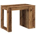 vidaXL Stolík so zásuvkou a policou staré drevo 102x62x77,5 cm