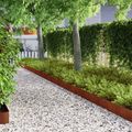 vidaXL Obrubník trávnika 450 x 15 cm Hrdzavý