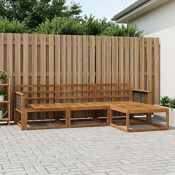 vidaXL Záhradná súprava gaučov 4 pcs Prírodná Pevné akáciové drevo