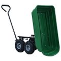 vidaXL Záhradný vyklápací ručný vozík zelený 300 kg 75 l