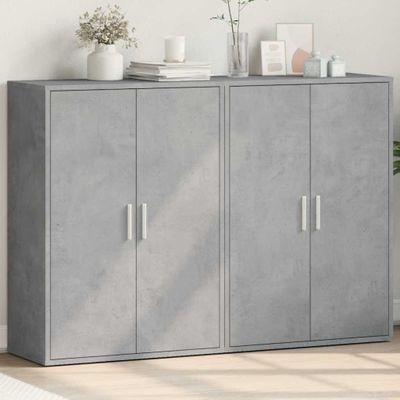 vidaXL Komody 2 ks betónovosivé 60x31x84 cm kompozitné drevo