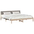 vidaXL Rám postele Hnedá a taupe 200 x 200 cm Borovicový masív